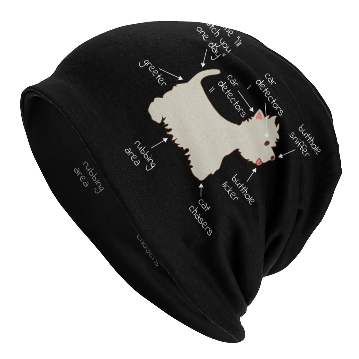 

Мужская вязаная шапка Westie в виде анатомии собаки, уличная вязаная шапка для мужчин и женщин, теплая зимняя шапка West Highland White Terrier, шапки