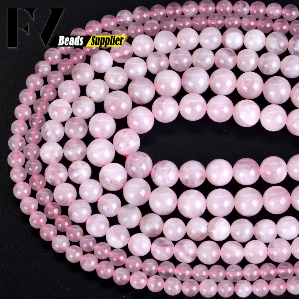 

6/8/10mm Natural Stone Beads Madagascar Rose Quartzs Round Loose Beads For Jewelry Making DIY Handmade Charm Bracelet Necklace