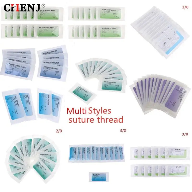 12 шт. медицинские нити из нейлона 4 0 2/0 3/0 4/0 5/0 | Канцтовары для офиса и дома