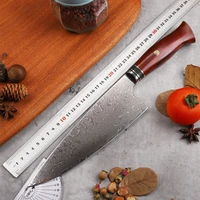 new style 8 inch vg10 67 layer damascus chef chinese red sandalwood handle outdoor camping household fruit knife