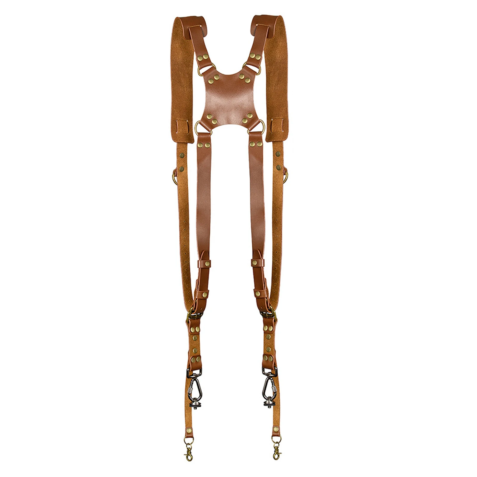 

Wear Resistant Camera Strap Quick Release Hiking Harness Adjustable Length Lightweight Double Shoulder Outdoor Leather Rivet