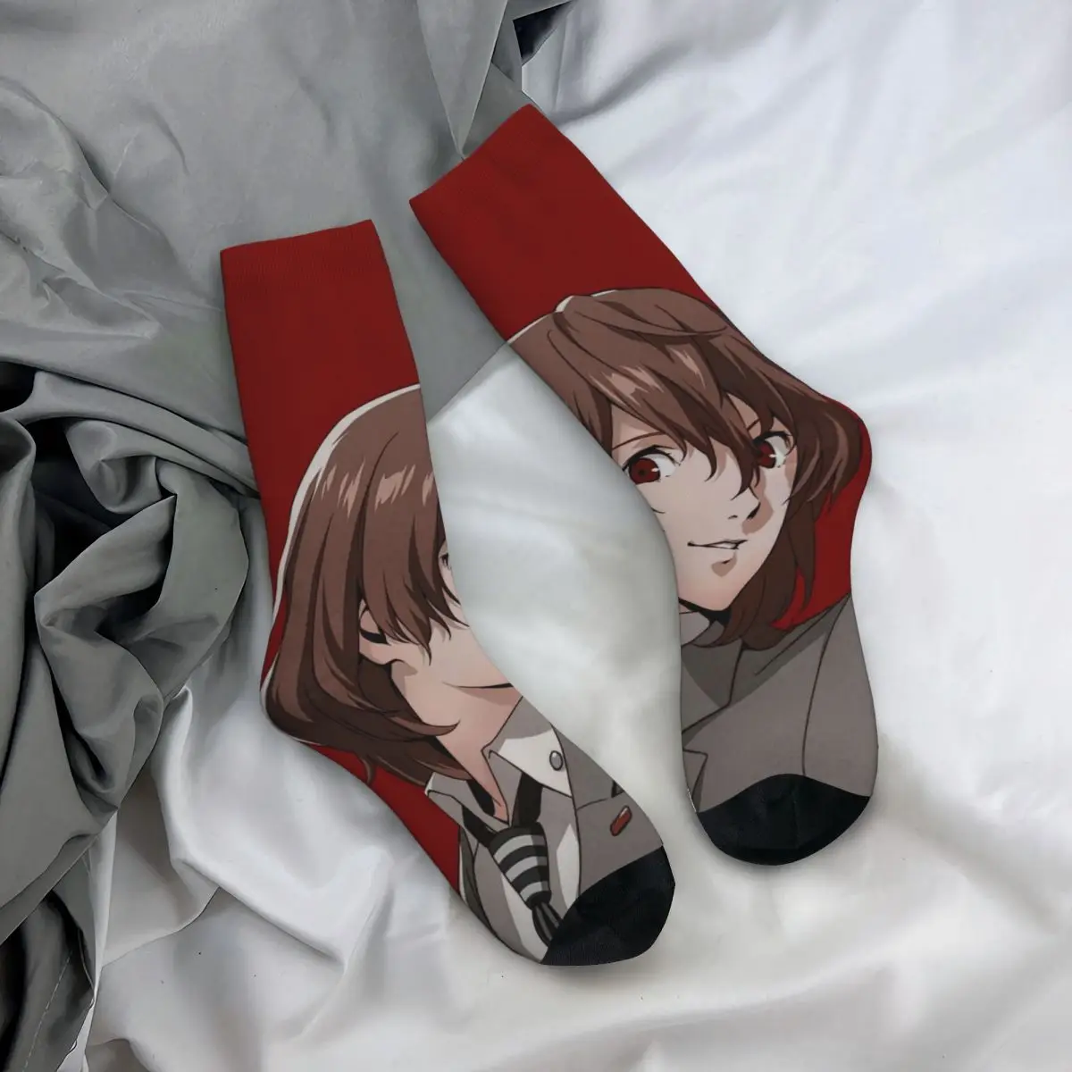 Крутые спортивные носки Goro Akechi с аниме-играми из полиэстера средние носки-трубы