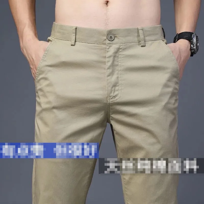 

Brand Clothing Spring Autumn Clothing Pants Men Business Fashion Stretch Black Gray Khaki Casual Trousers Plus Size 38 Y938