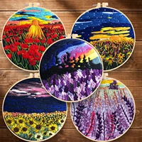 natural landscape embroidery kit beginners diy embroidery full kit cross stitch sewing craft hand sewing supplies decor gifts