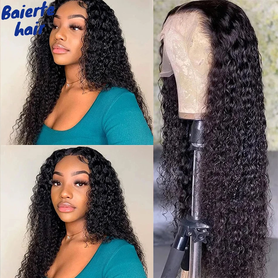 

13x6 Kinky Curly Lace Front Wig Pre Plucked Human Hair Lace Frontal Wig For Women 180% Deep Curly Remy Hair 4x4 Lace Closure Wig