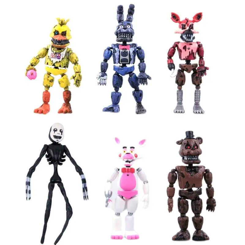 

6 шт./партия Five ночь у Фредди Fnaf игра шарниры могут двигаться аниме Kawaii Бонни медведь экшн-Фигурки игрушки Дети Рождественские подарки