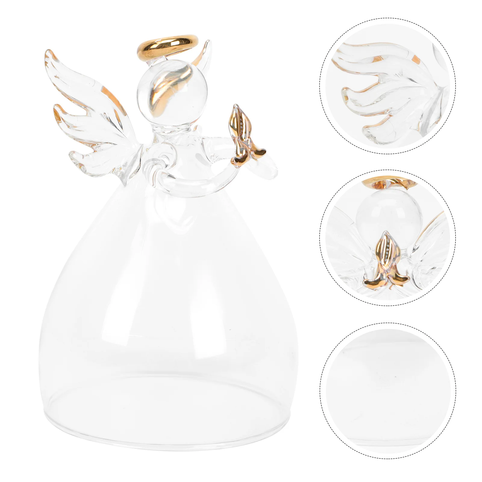 

1Pc Delicate Clear Glass Cover Preserved Flower Cover Fashion Angel Cover