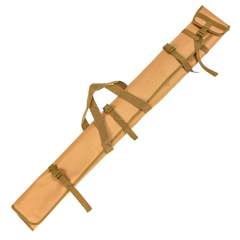 

LEO Khaki Foldable Fishing Rod Cover Bag Outdoor Travel Fishing Tackle Storage Shoulder Bag For Carp Fishing Rod