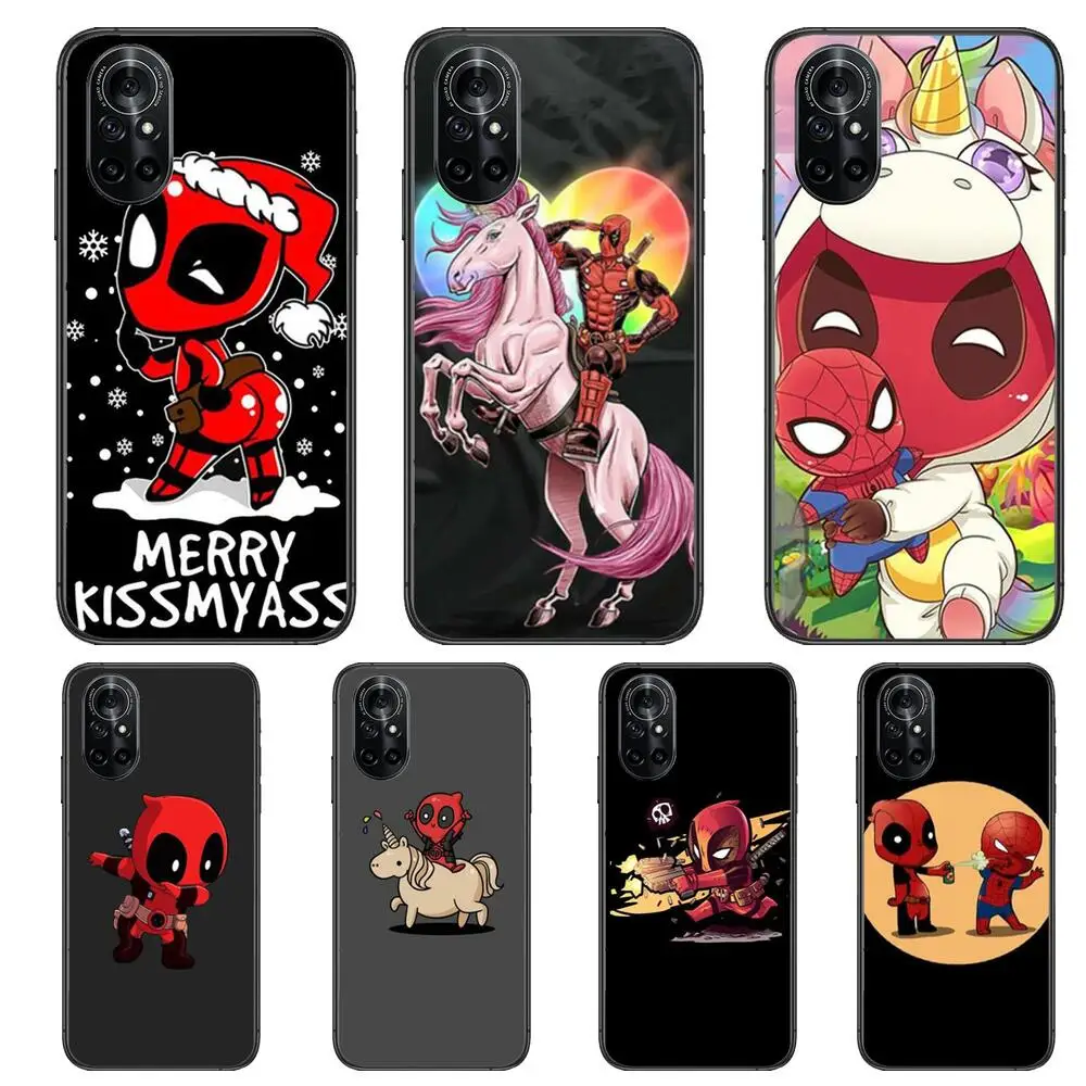 

cute marvel deadpool Clear Phone Case For Huawei Honor 20 10 9 8A 7 5T X Pro Lite 5G Black Etui Coque Hoesjes Comic Fash desig