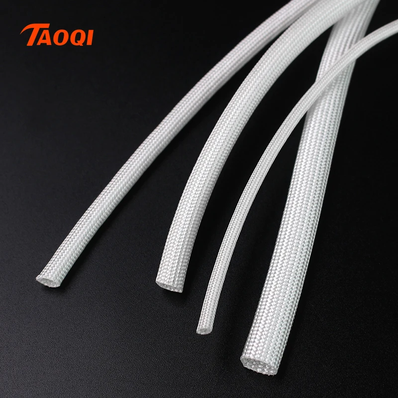 1/5/10/20 м ID1 мм ~ 25 мм Плетеный Стекловолоконный рукав 600 ℃ Deg высокотемпературный химический Стекловолоконный трубка Стекловолоконный белый