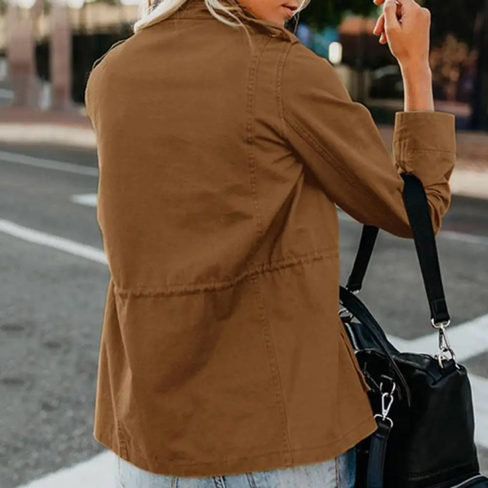 

Chic Autumn Coat Outwear Women Coat Solid Color Soft Pure Color Lady Coat