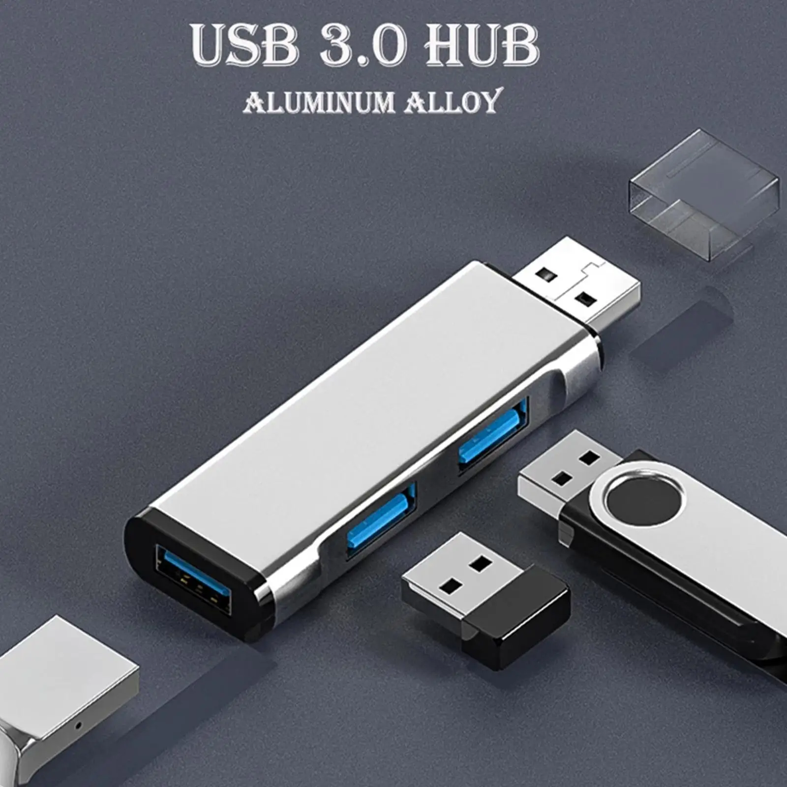

Poertable, мини-концентратор из алюминия на 3 порта USB 3,0, Разветвитель USB 2,0, концентратор USB-адаптера, Ультратонкий портативный концентратор данн...