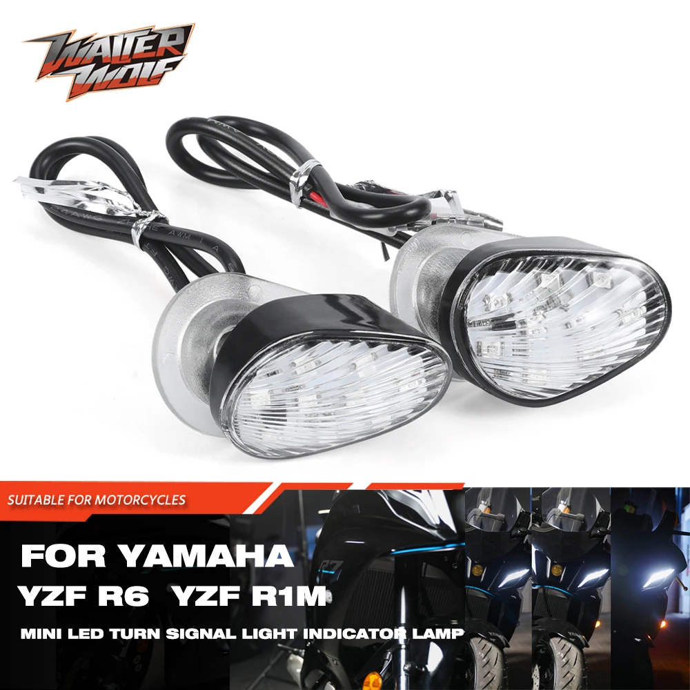 

Передний поворотный сигнал для мотоцикла, мигающая лампа для YAMAHA YZFR1 YZFR7 YZF R1M YZFR6, мини задний светодиодный индикатор, аксессуары