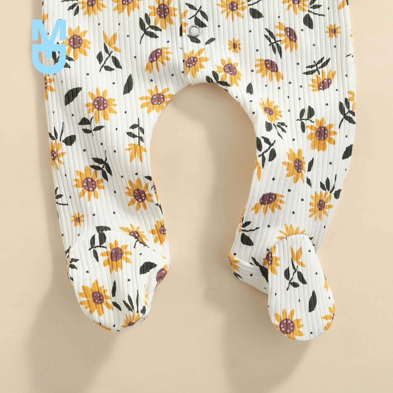 

New Baby Girls Autumn Clothing Floral Print Romper Long Sleeve O-neck Cotton Ribbed Jumpsuit for Baby Girls Clothes 0-12M