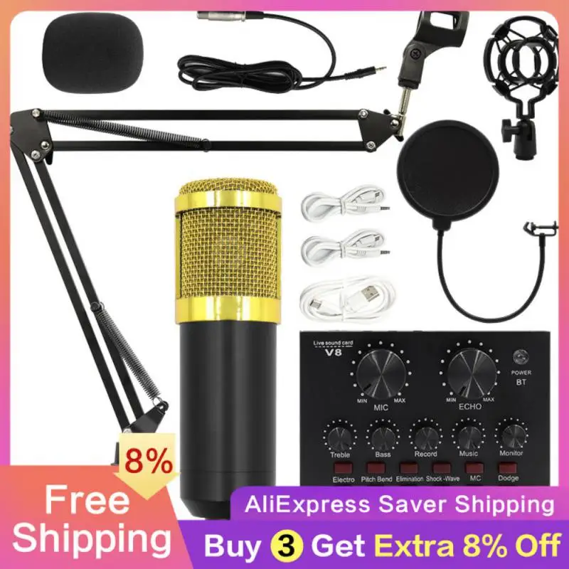 

Live Broadcast Set Audio Mixer Portable Microphone Mini Mic New.hot.top Sale Photo Holder Live Broadcast Gaming Telescopic Bm800