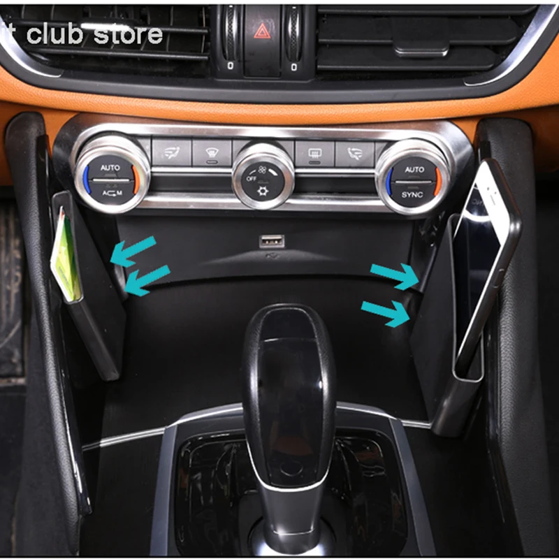 

Center Console Side Storage Box Car Stickers For 2015-2019 Alfa Romeo Giulia Card Case Phone Holder Interior Accessories