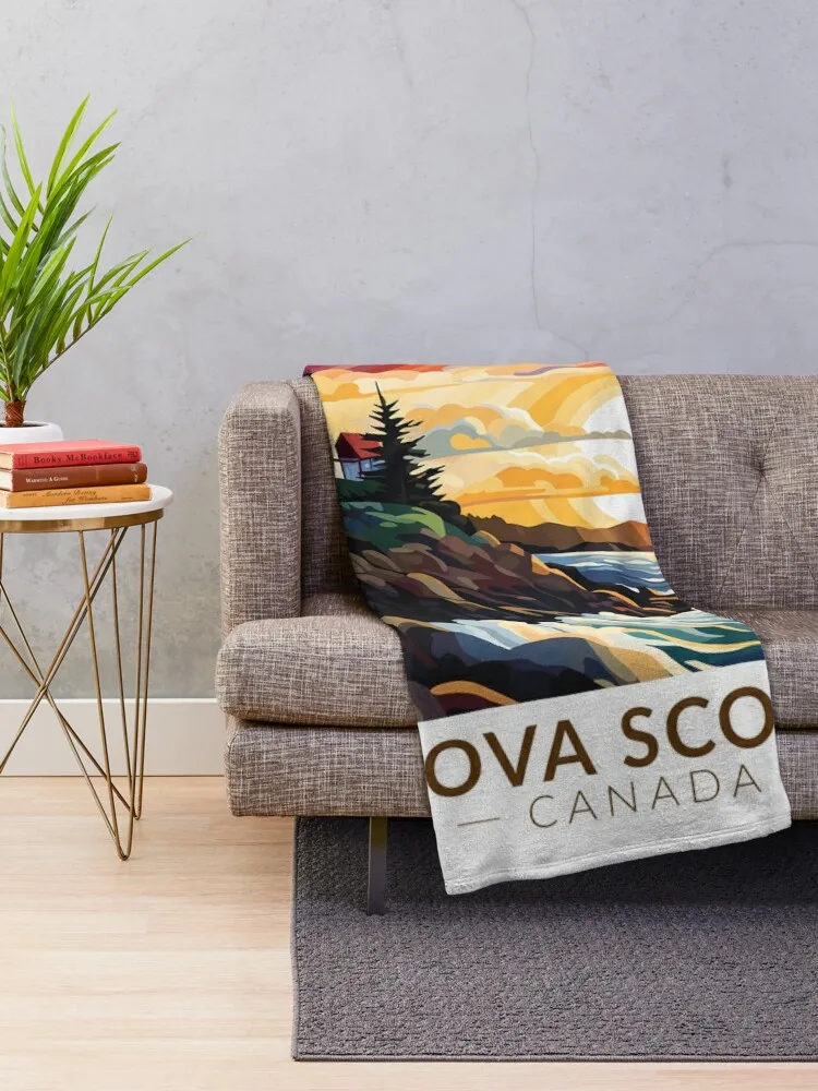 Nova Scotia Канада маяк путешествие искусство винтажное одеяло роскошное