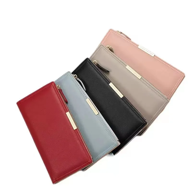 New Korean High-Quality Leather Multi-Function Women's Long Wallet For Shopping And Dating With Ultra-Thin Wallet