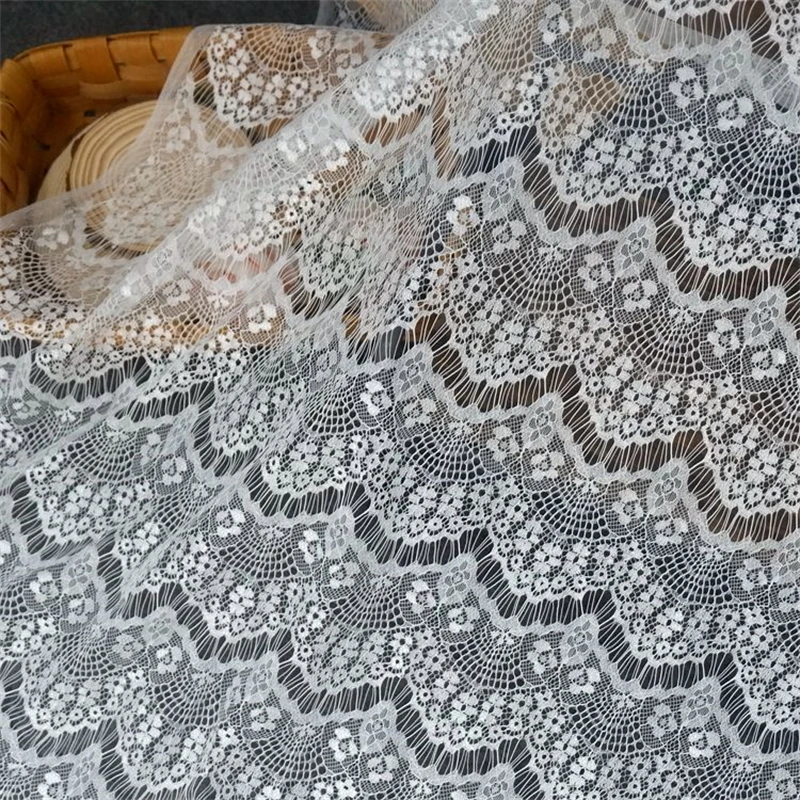 

2 ярда, мягкая кружевная ткань Шантильи во французском стиле с волнистым рисунком для невесты, свадебное платье, бальное платье, выпускной