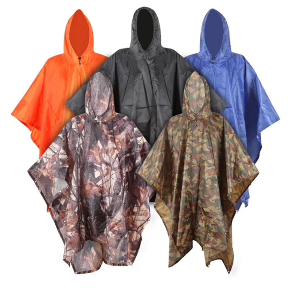 

3 In 1 Raincoat Multifunctional Poncho Reusable Waterproof Outdoor Camping Hiking Cycling Travel Portable Moisture Pad Cover