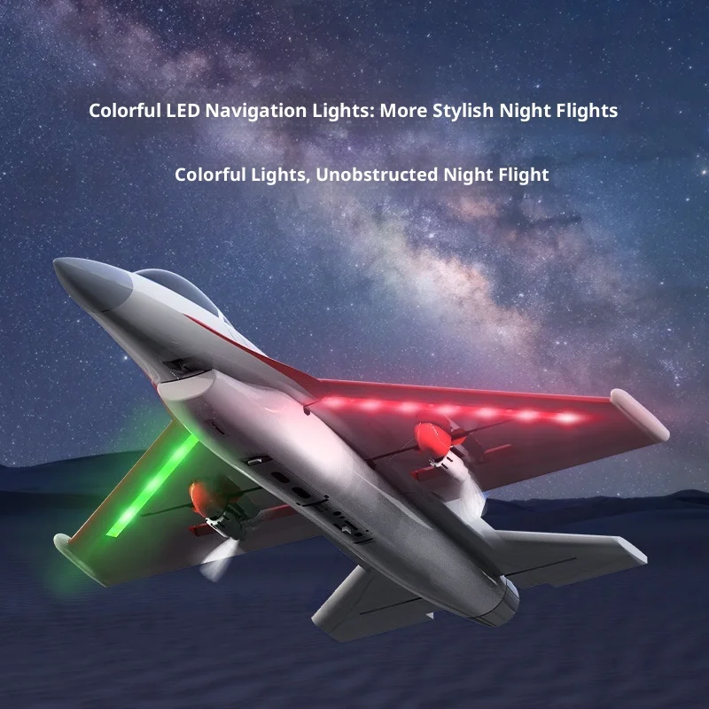 Фото VOLANTEXRC F‑16 RC истребитель с 2-канальным управлением, светодиодной подсветкой, из пенопласта EPP, самолет с фиксированным крылом, 2.4G, электрический радиоуправляемый самолет для хобби. №3