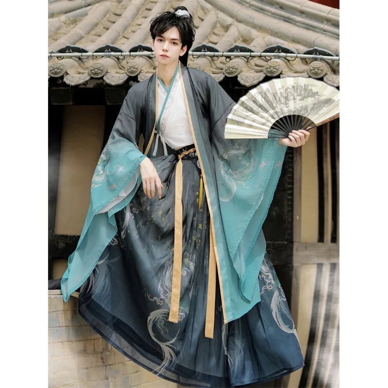 Оригинальный Jin Couples Hanfu для мужчин и женщин 2024 новый улучшенный воротник длиной