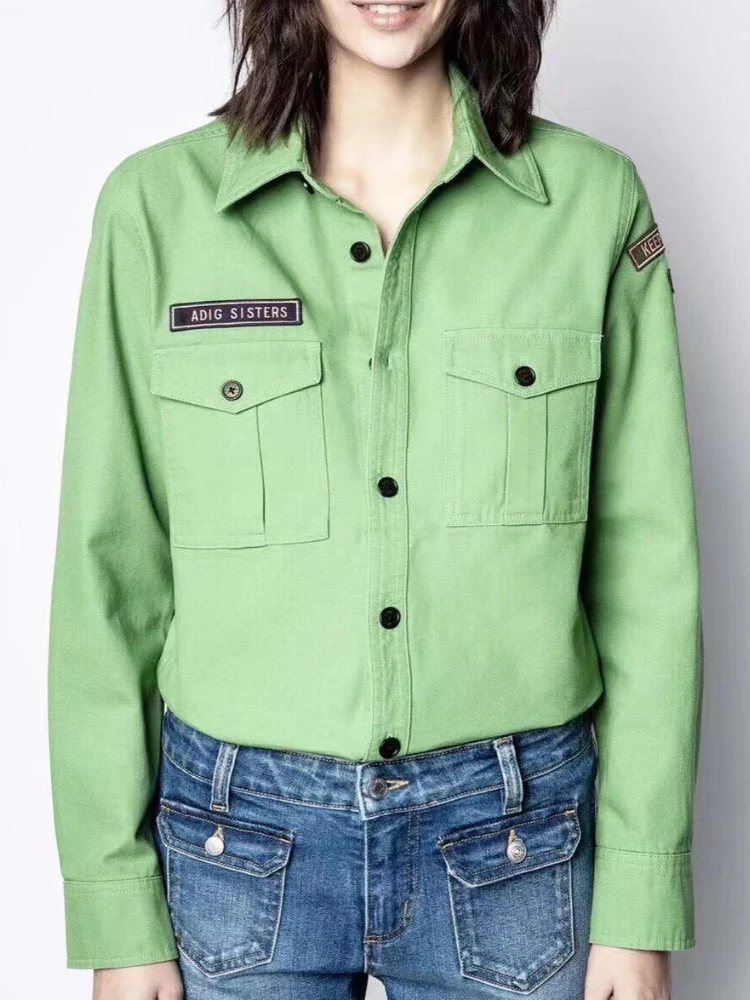 2022 Women Jacket Long Sleeve Letter Coat High Quality Ladies Shirt
