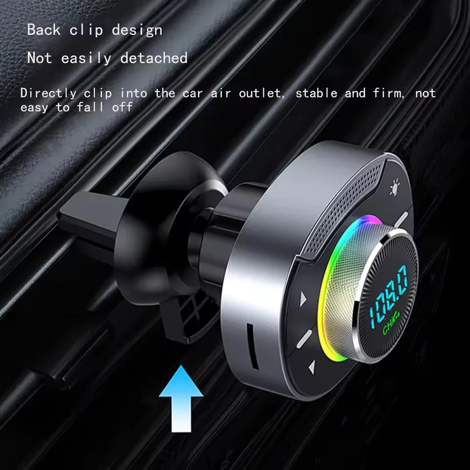 Фото Автомобильный FM-передатчик Bluetooth 5,3, разъем AUX 3,5 мм, комплект MP3-плеер с громкой связью, поддержка потоковой передачи музыки, автомобильный комплект №3