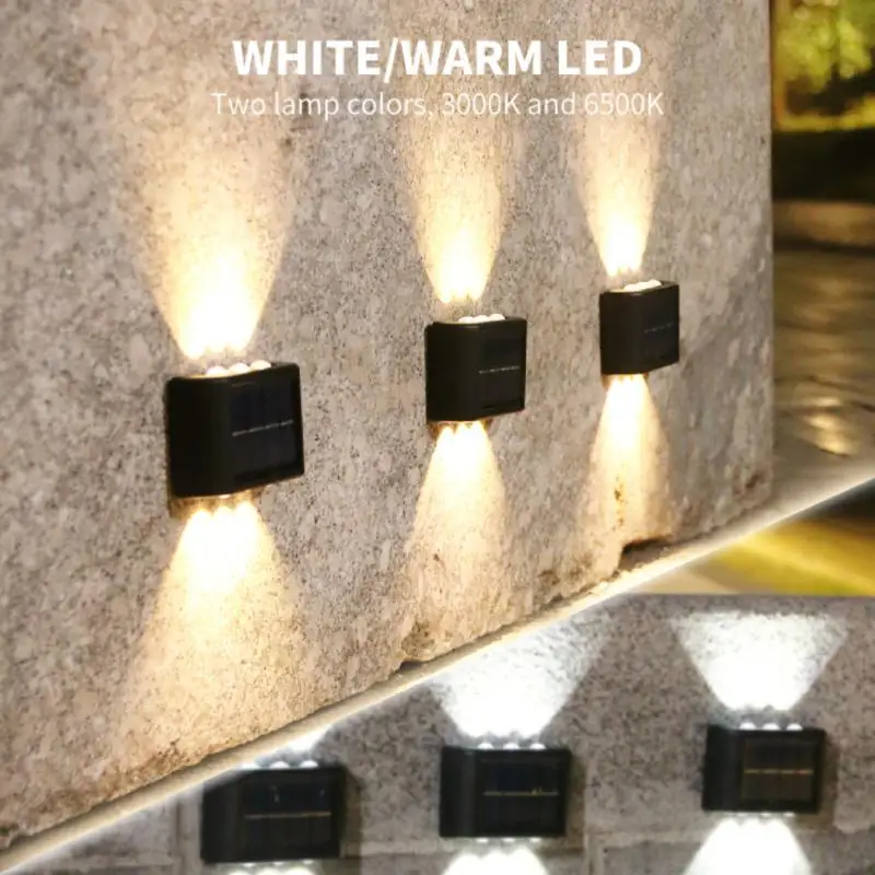 Solar Wall Lights Fence Up Down LED Lamps Waterproof Outdoor Solar Wall Lamp Backyard Garden Garage And Pathway Decor Lighting