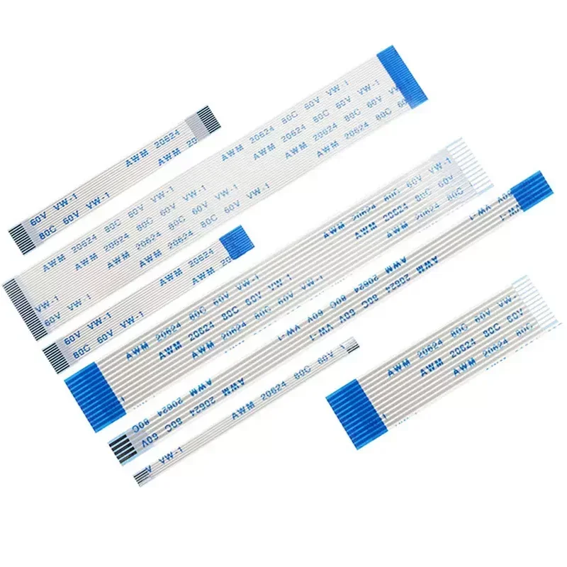 

10 шт., плоский гибкий кабель FFC FPC AWM 20624 80C, 60 в, Φ мм, 4P, 6, 8, 10, 12, 14, 16, 18, 20, 24, 26, 30, 32, 34, 40Pin