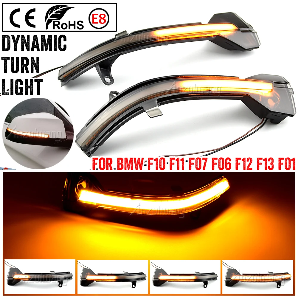

Flowing Water Blinker Dynamic Turn Signal Light For BMW 5 6 7 Series F10 F11 F07 F06 F12 F13 F01 Side Mirror Flashing Indicator