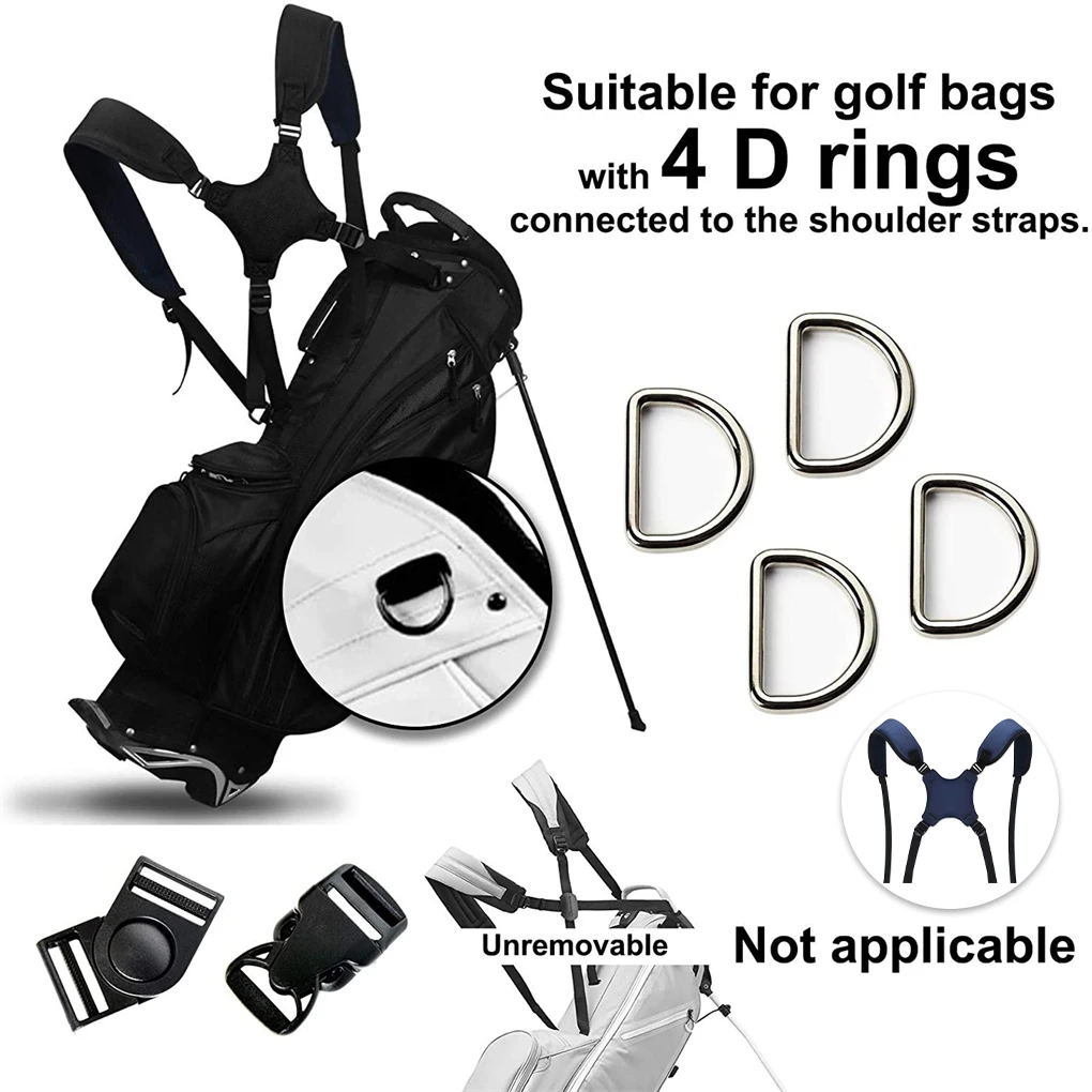Double Shoulder Golf Bag Strap Padded Oxford Cloth Adjustable Reusable Backpack Carrying Bags Straps Replaceable