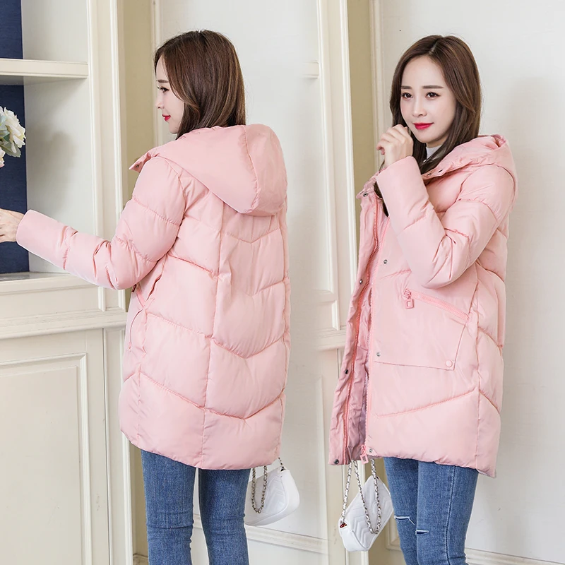Winter Women Jacket Casual Solid Thick Warm Long Hooded Parkas Jackets Female Pocket Snow Coats Top Girl Long Pocket