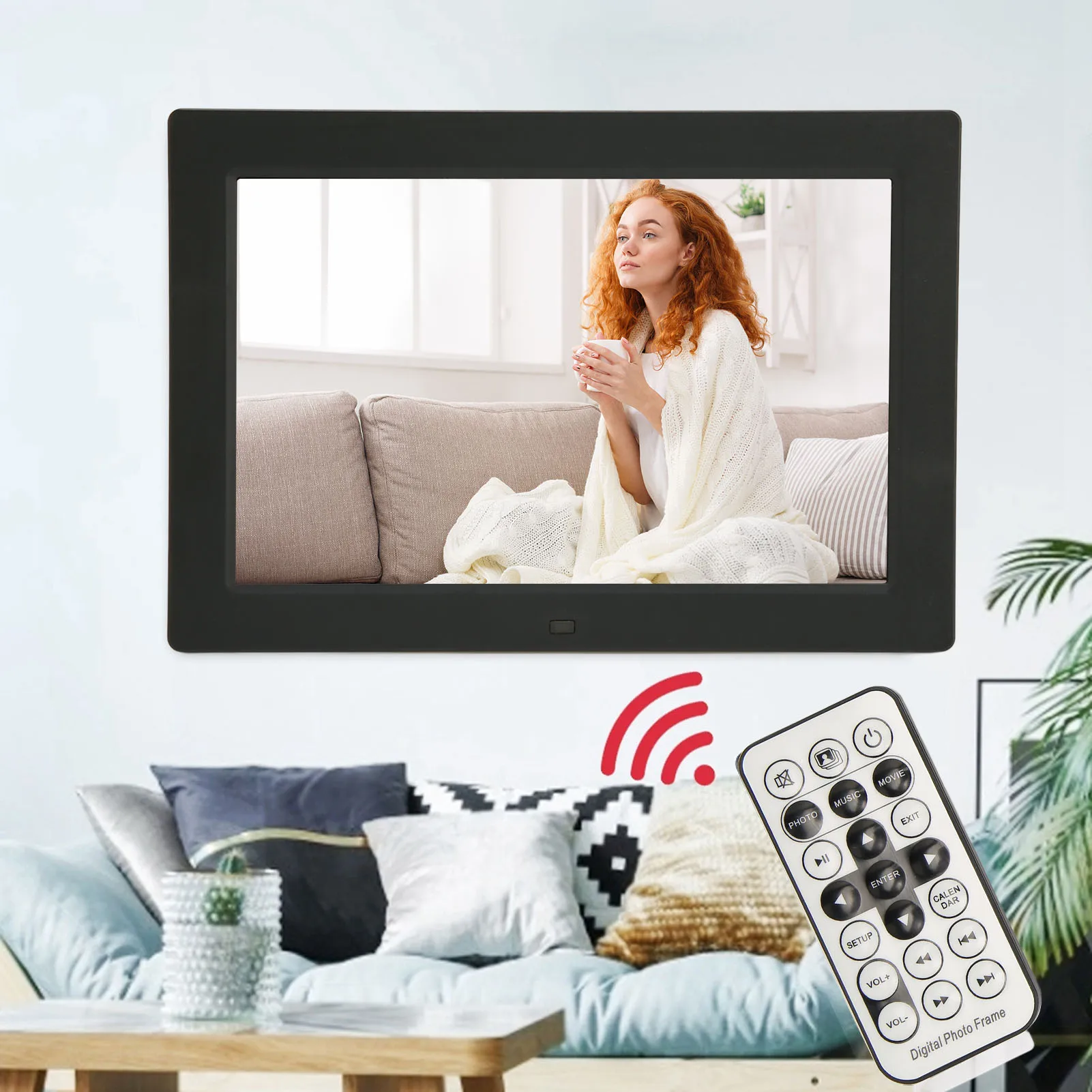 Цифровая фоторамка 10‑дюймовая IPS 1280x800 с поддержкой видео звука и изображения Smart