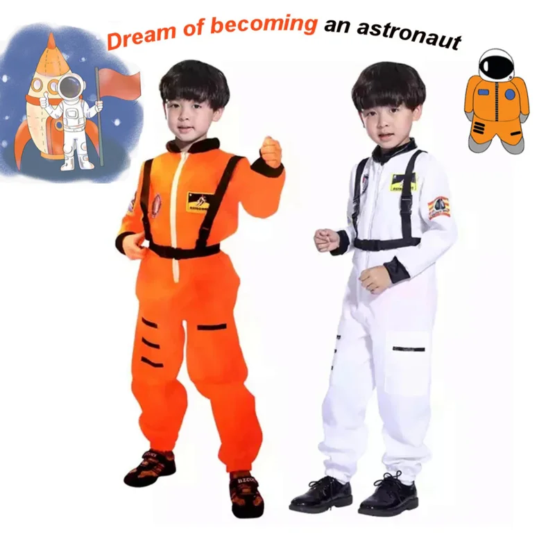 

Children's Astronaut Costume, Playsuit Role-playing Playsuit, Spacecraft Costume for Children, White Cosplay for Halloween