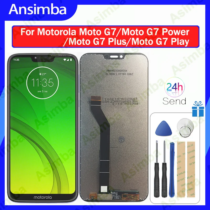 

Оригинальный IPS ЖК-экран Ansimba для Motorola Moto G7/G7 Power/G7 Plus/Moto G7 Play, ЖК-дисплей с сенсорным экраном и дигитайзером в сборе