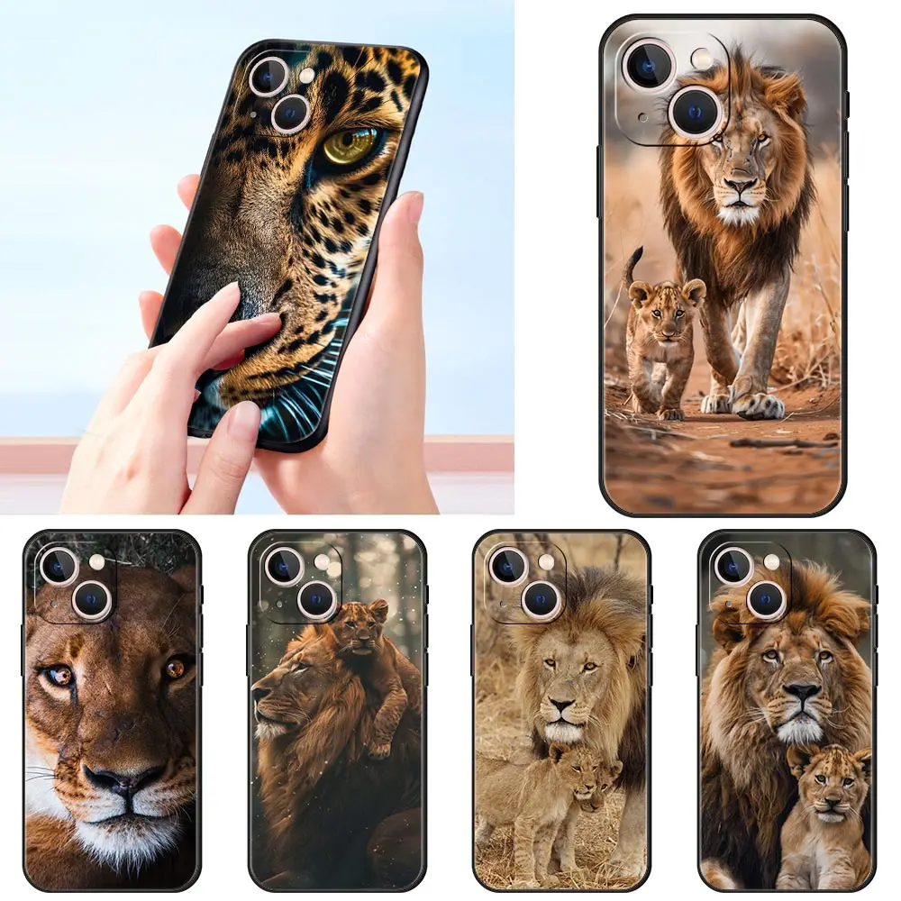 Роскошный чехол для телефона Lion Alpha Male Cub Apple iPhone 16 11 15 14 Pro MAX 12 13 7 8 Plus X XR XS SE
