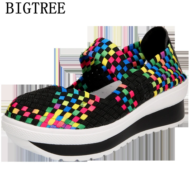 Женские кроссовки на платформе Вулканизированная оплетка повседневная обувь