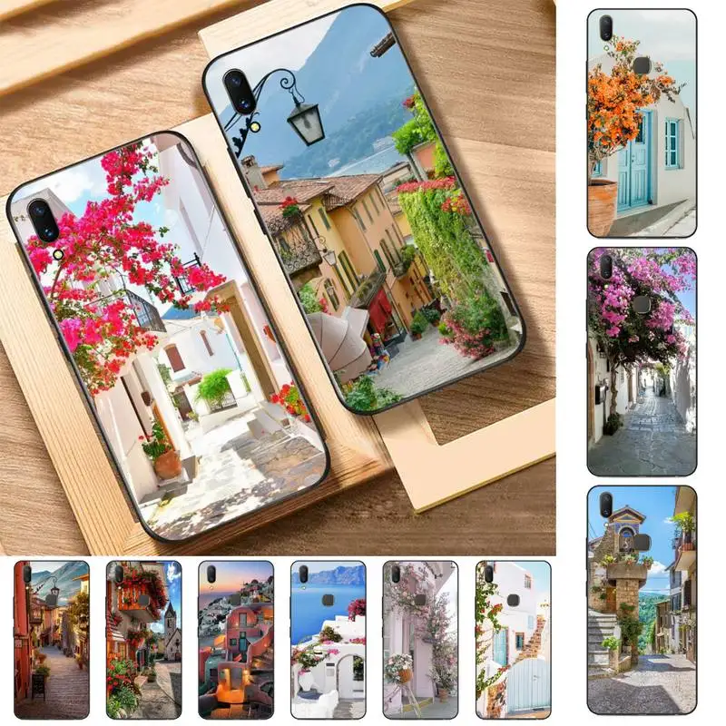 

Travel italy France London Beautiful Flower Phone Case for Vivo Y91C Y11 17 19 17 67 81 Oppo A9 2020 Realme c3