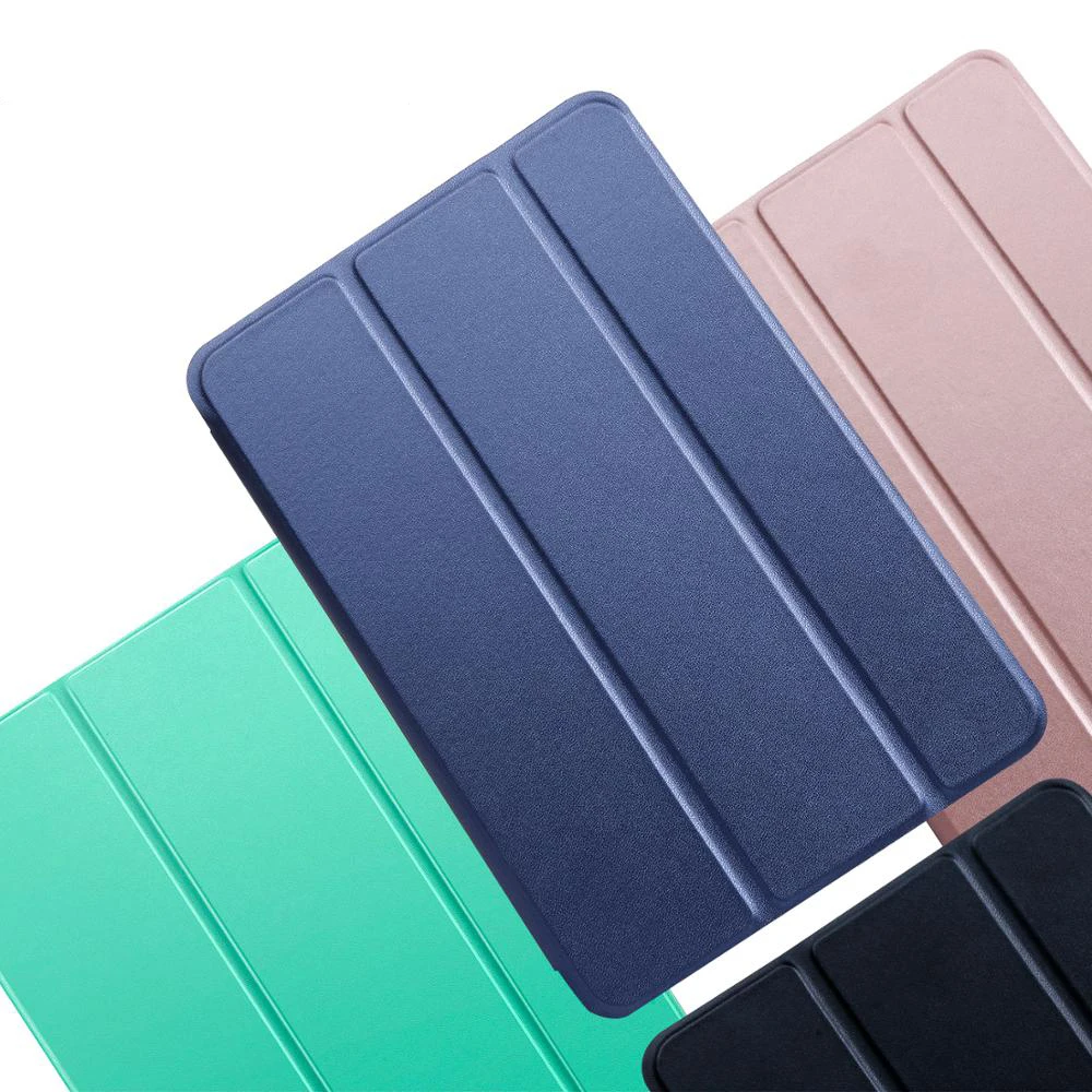 

Чехол для планшета Huawei MediaPad T3 10 9,6 дюйма, кожаный смарт-чехол для сна и пробуждения, тройной складной чехол-подставка, однотонный чехол для те...