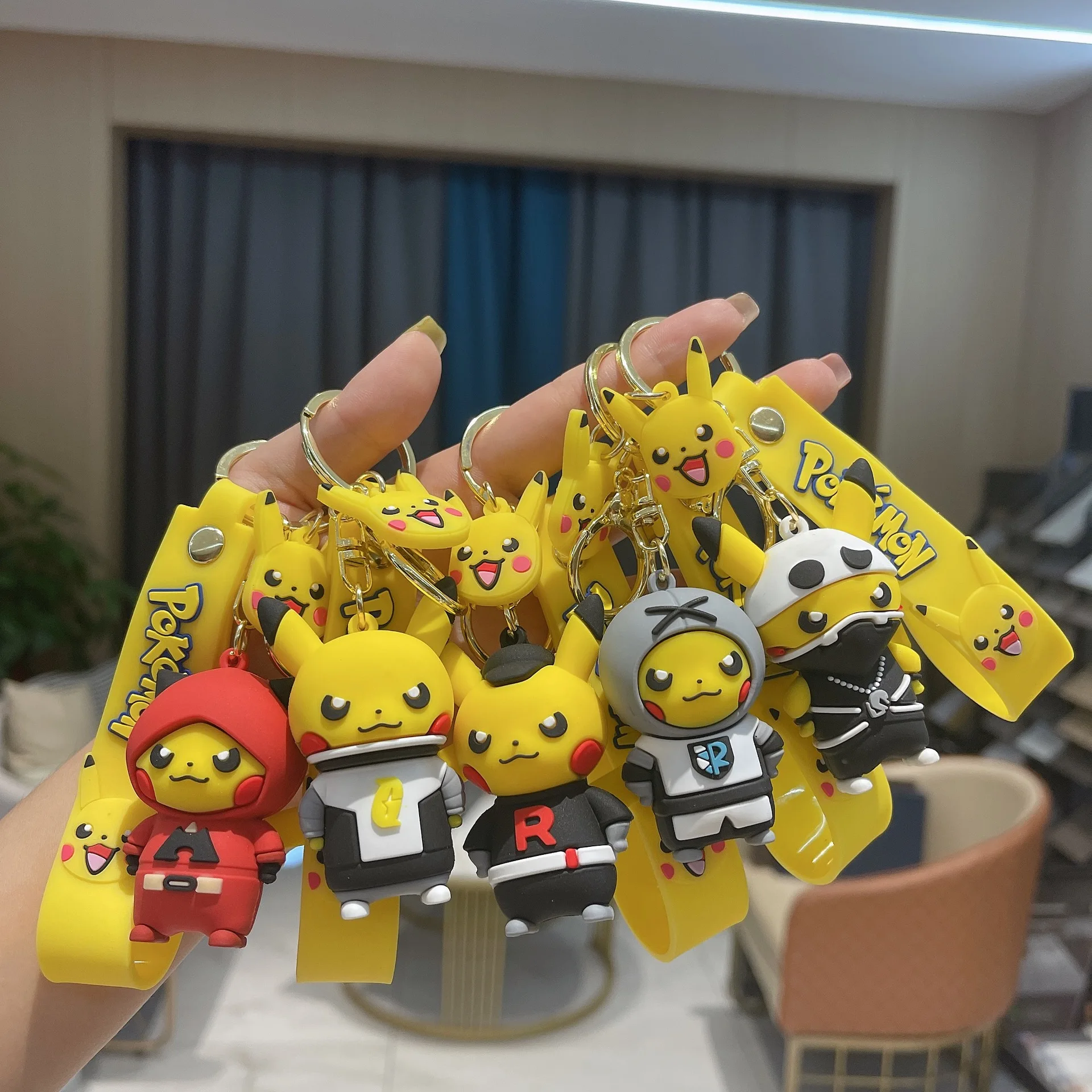 

Cartoon Anime Pokemon Pranks Costumes Villains Characters Pikachu Figures Collectible Model Ornaments Toys Kids Christmas Gifts