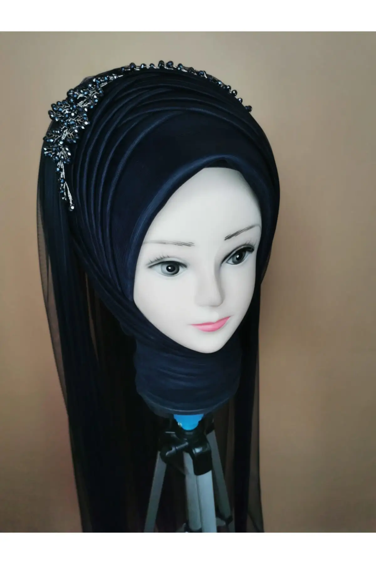 

Bridal Accessories Ready Made Veil Navy Blue Fronted 2.2 veed Wedding Handmade For Bride And Bridesmaids