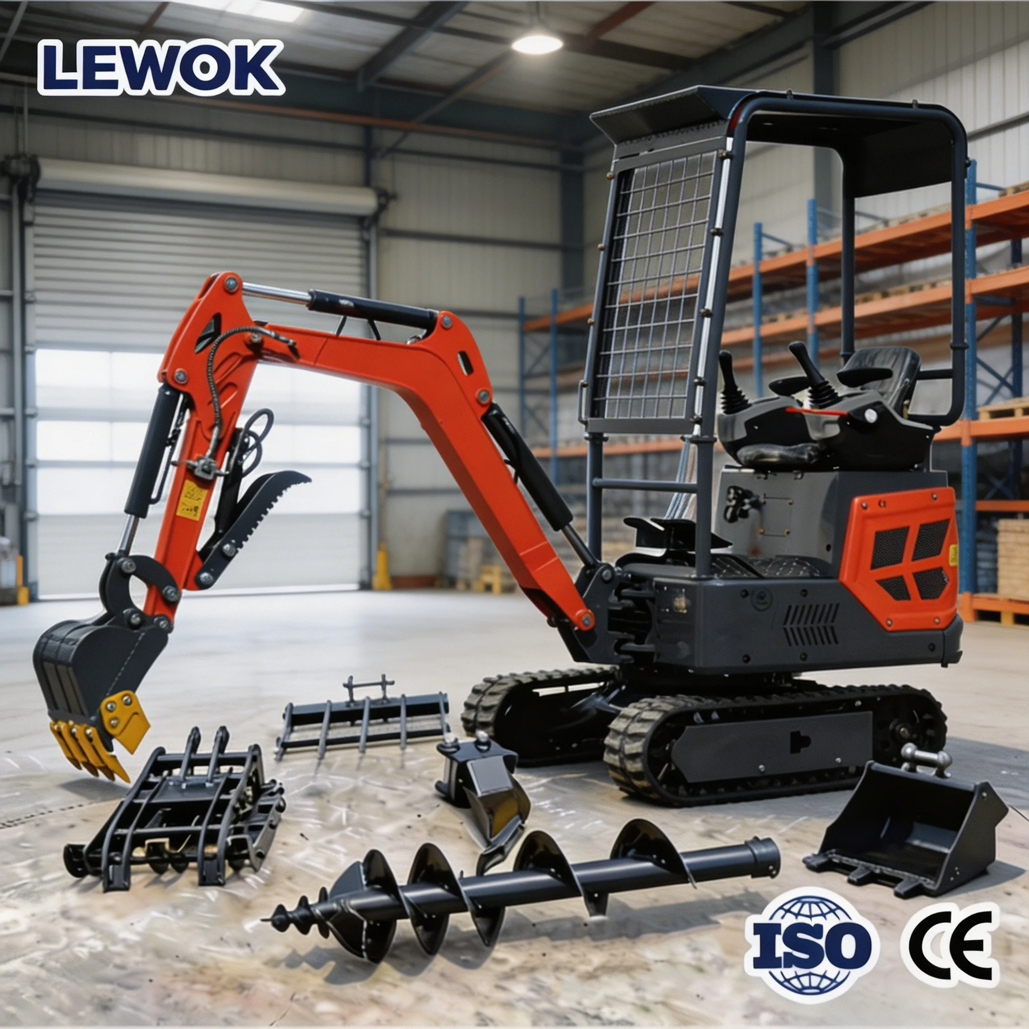 Фото Мини-экскаватор LEWOK 1,5 тонны с двигателем Kubota, мини-гусеничный экскаватор для сада, строительства, фермы, с возможностью индивидуальной настройки. №1