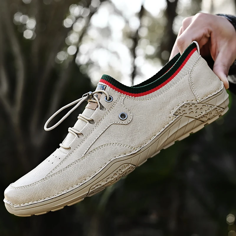 

SOLI2 Comfortable Genuine Leather shoes Hard-Wearing Men casual shoes Moccasins Breathable Outdoor Casual Shoes S12500-S12507