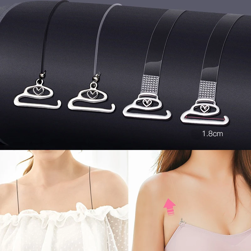 

1Pair Summer Clear Bra Straps Silicone Bra Accessories Bra Shoulder Strap Women Adjustable Transparent Hook Invisible Straps