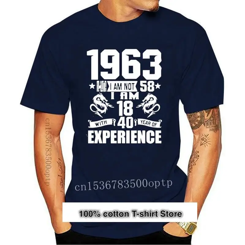 

New Funny Made In 1963 58th Birthday Gift Print Joke T-shirt 58 Years Awesome Husband Casual Short Sleeve Cotton T Shirts Men