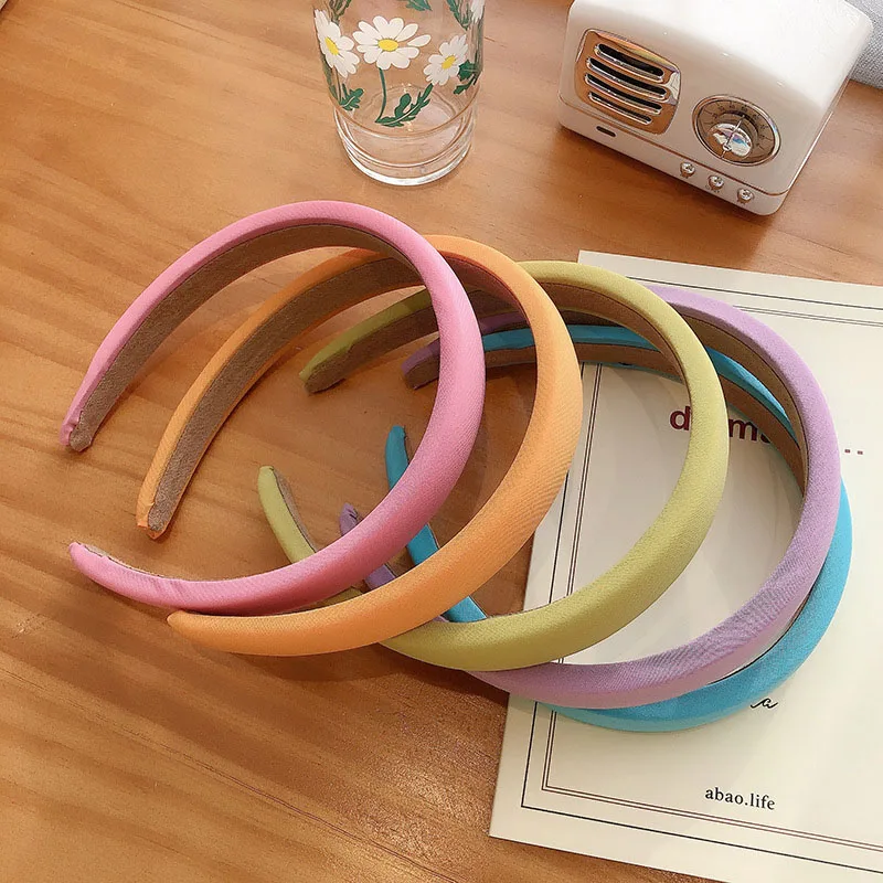 

1Pcs Candy-Colored Sponge Headband Velvet Headbands For Women Solid Color Hair Hoop Girls Non-slip Hairbands Hair Accessories