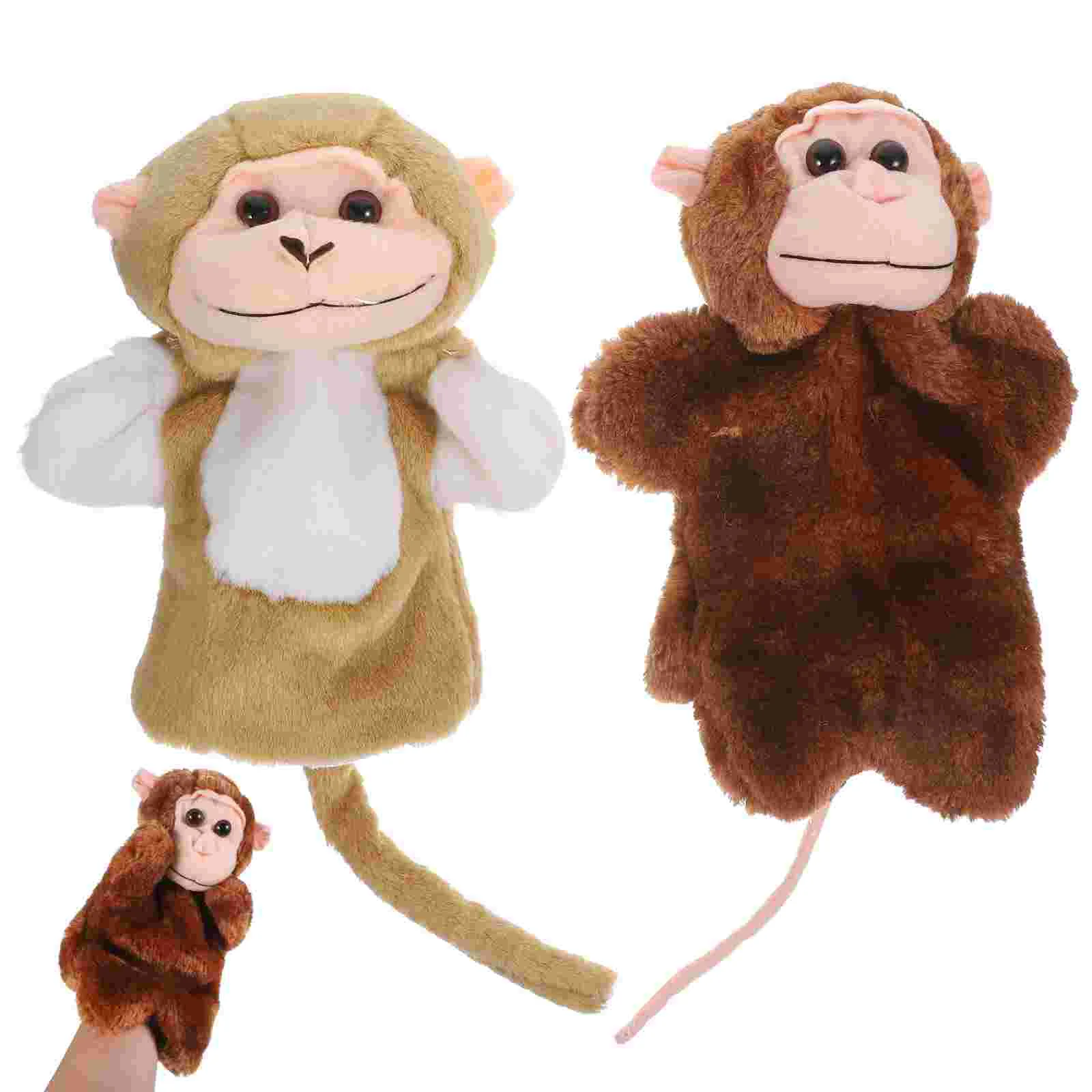 

2 Pcs Diy Hand Puppet Puppets Kids Stuffed Toy Children Plush Dreadfuls Monkey Animal Finger Educational