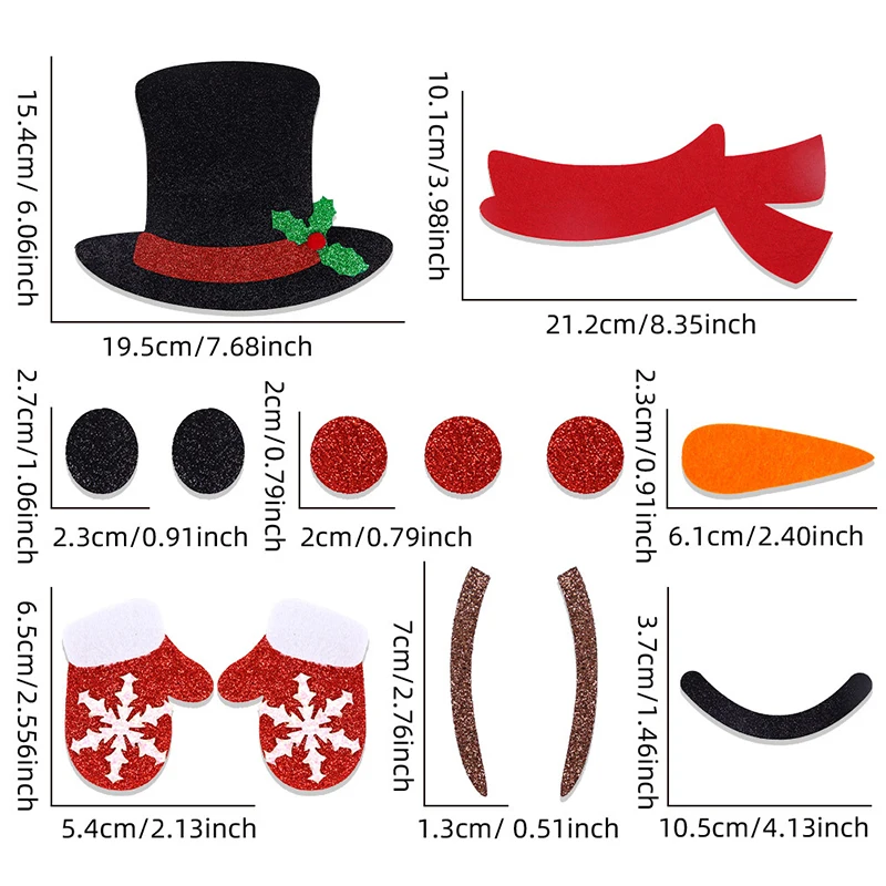 Рождественские наклейки на двери окна нетканые стену в виде снеговика лося