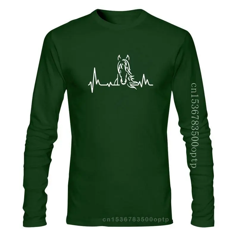 

Мужская одежда, Новинка лета 2022, футболки с рисунком сердцебиения лошади, мужские Модные хлопковые футболки с коротким рукавом для верховой...